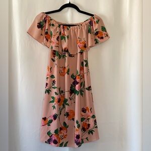 Wilfred Womens Pink Floral Mini Dress XXS Neuchatel off shoulder Boho Summer
